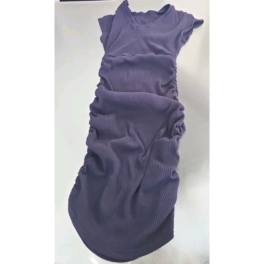 Women's V Neck Navy Blue Bodycon Midi Sheath Dress